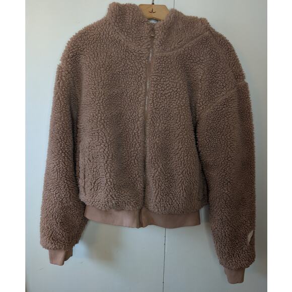 Fabletics Brown Sherpa Summit Teddy Hoodie - Picture 1 of 16